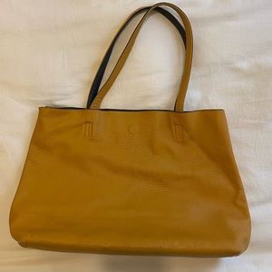 Brooklyn Designer Large Faux Leather Mustard Yellow Purse